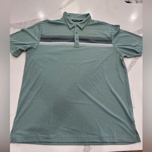 Travis Mathew Sage Polo Shirt with Stripe Accents